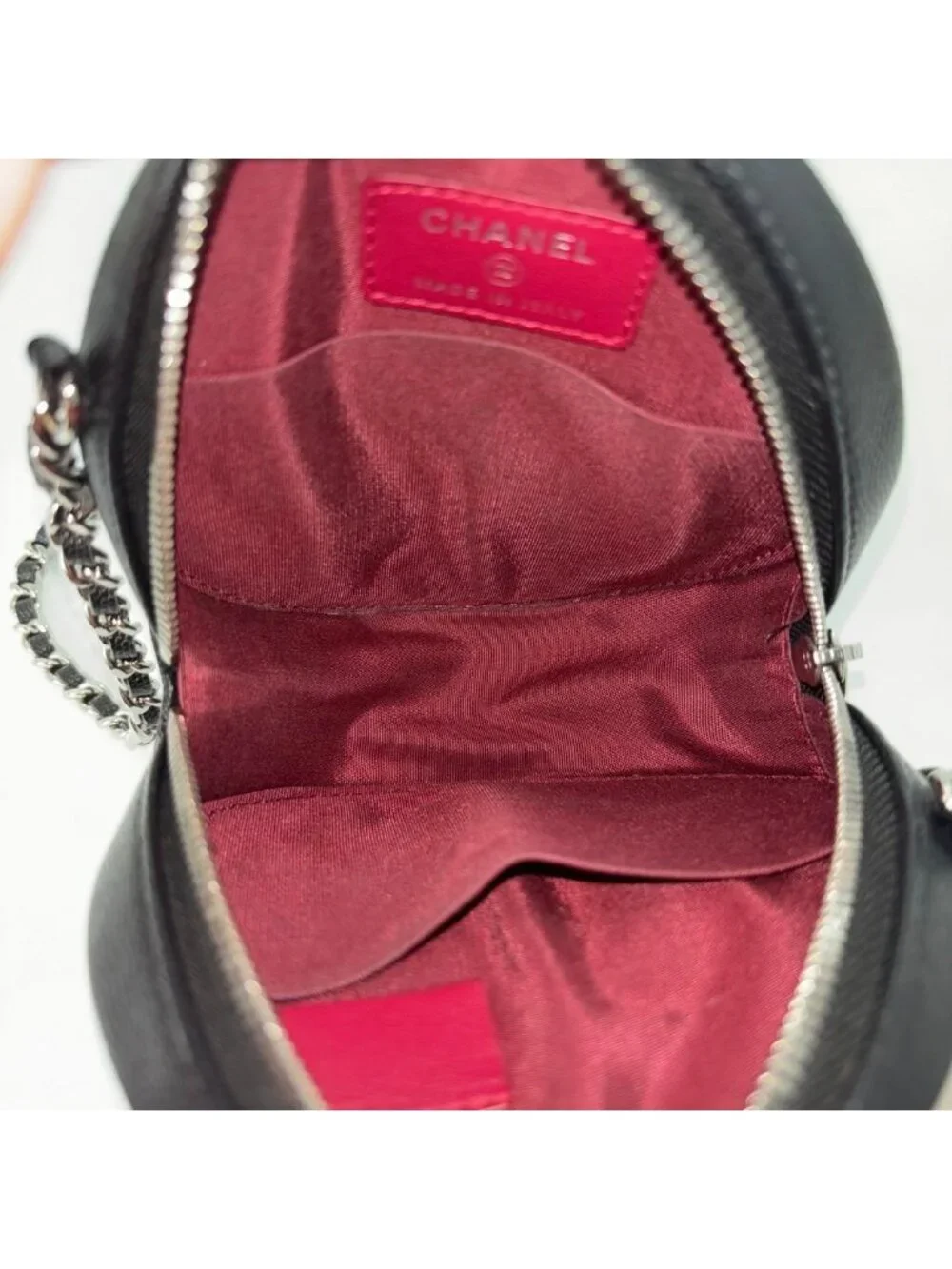 Chanel CC Filigree Caviar Leather Round Shoulder